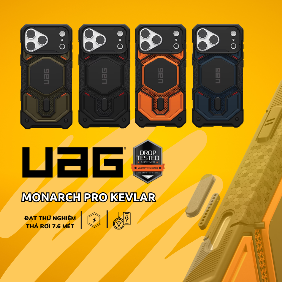 Ốp UAG Monarch Pro Kevlar - iPhone 18 Pro Max 6.9" / iPhone 17 Pro Max (có nút control camera)