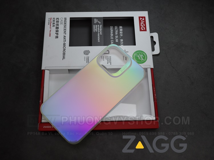 Ốp chống sốc iPhone 14 Promax - Zagg IRIDESCENT (Cầu vồng)