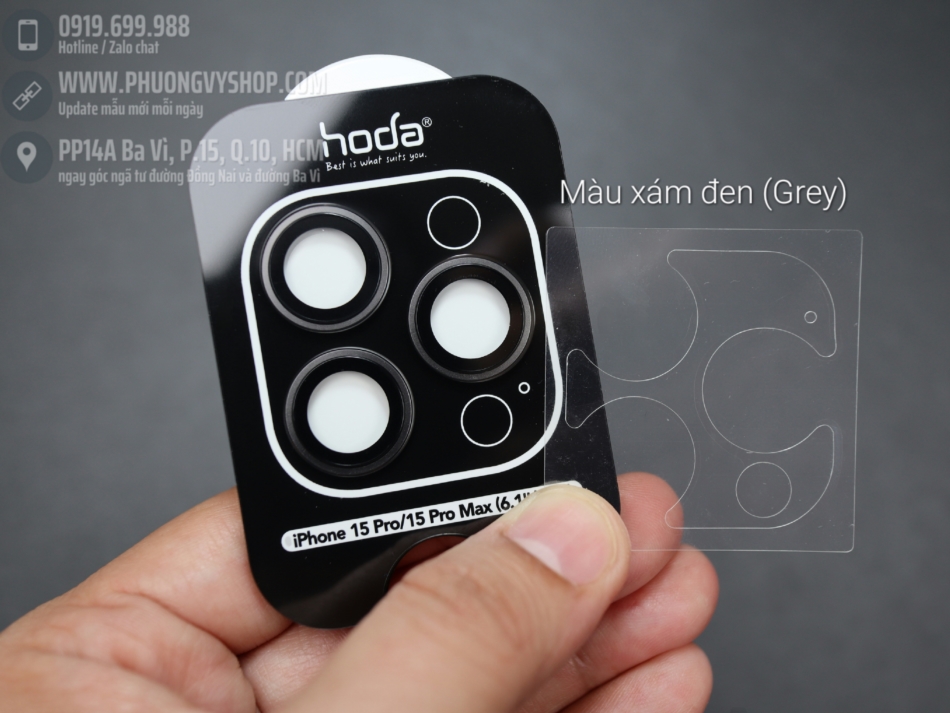 Dán bảo vệ camera hiệu Hoda Sapphire - iPhone 15 Promax / iPhone 15 Pro 6.1