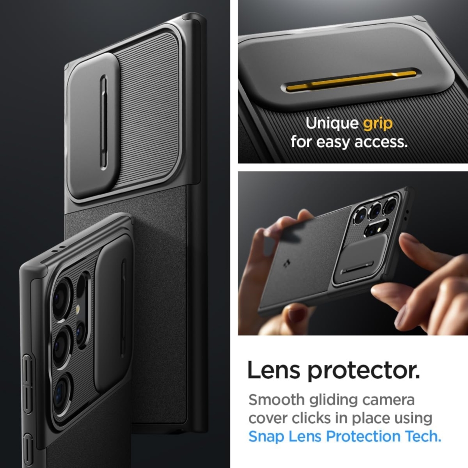 Buy the Spigen Galaxy S24 Ultra 5G Optik Armor Phone Case - Black,  Camera ( ACS07313 ) online 